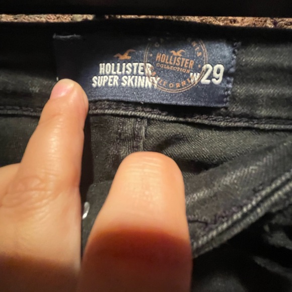 Hollister Black Super Skinny Advanced Stretch Distressed Skinny Jeans Size 9/29 - Picture 3 of 13